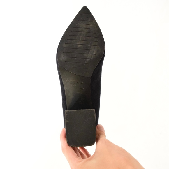 ❌SOLD❌ZARA Navy Blue Suede Pointy Toe Pumps NWOT - Picture 4 of 7